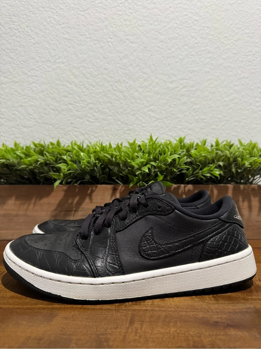Nike Air Jordan 1 Low G Black Crocodile Golf Shoes DD9315-003 Mens Size 9